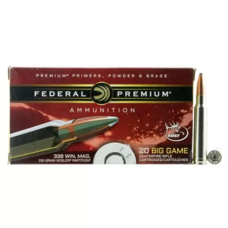 Federal Premium 250 gr Nosler Partition .338 Win Mag Ammo, 20/box - P338B2