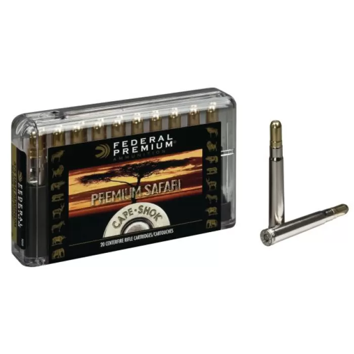 Federal Premium Safari Cape-Shok 300 gr Trophy Bonded Sledgehammer Solid .375 H&H Mag Ammo, 20/box - P375T2 Federal Premium Safari Cape-Shok 300 gr Trophy Bonded Sledgehammer Solid .375 H&H Mag Ammo, 20/box - P375T2