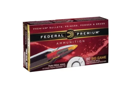 Federal Premium 140 gr Trophy Bonded Tip 7mm Rem Mag Ammo, 20/box - P7RTT2