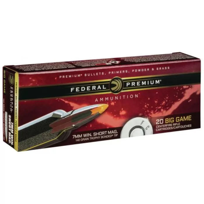 Federal Premium 140 gr Trophy Bonded Tip 7mm WSM Ammo, 20/box - P7WSMTT2