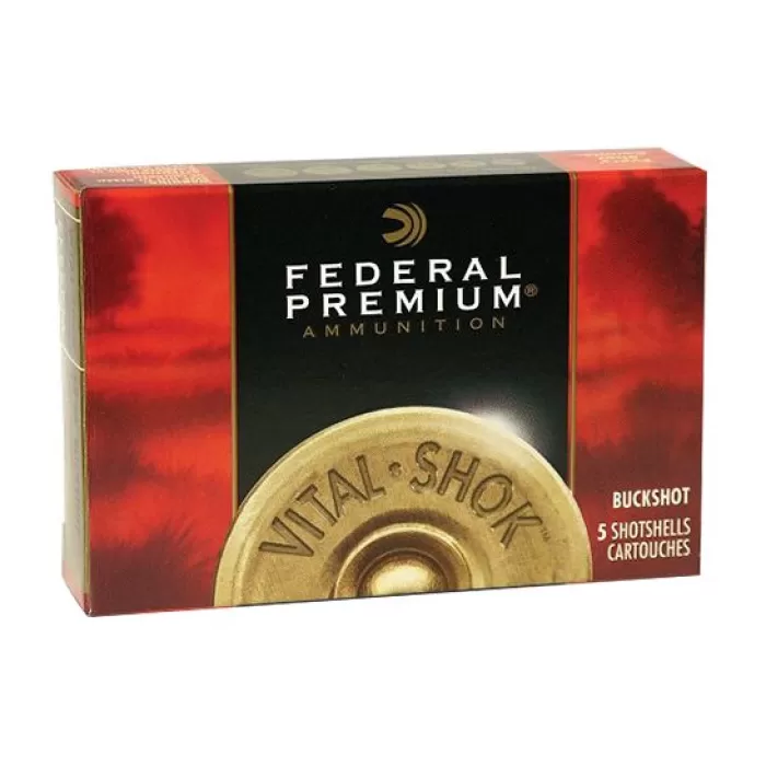 Federal Premium Vital-Shock 2.75" 12 Gauge Ammo 4 Buck, 5/box - P1564 B Federal Premium Vital-Shock 2.75" 12 Gauge Ammo 4 Buck, 5/box - P1564 B