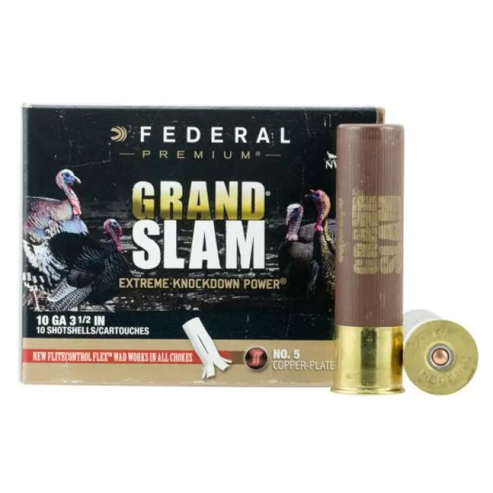 Federal Premium Grand Slam 3.5" 10 Gauge Ammo 5, 10/box - PFCX101F5
