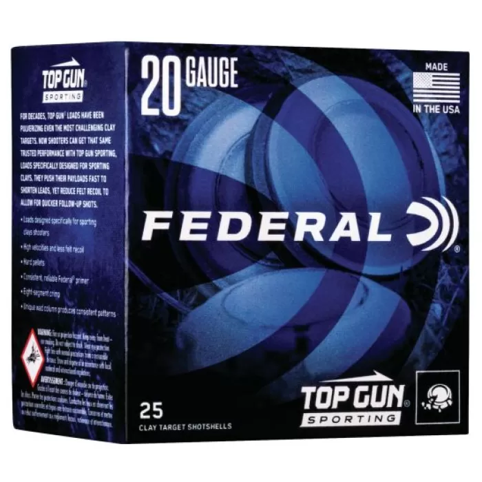 Federal TGS2248 Top Gun Sporting 20 Gauge 2.75" 7/8 oz 1250 fps 8 Shot 25 Bx