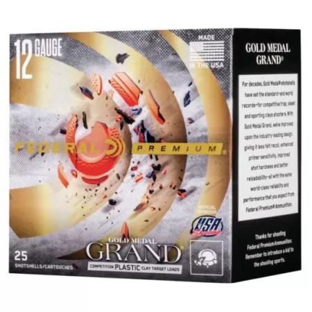 Federal Premium Gold Medal Grand Plastic 2.75" 12 Gauge Ammo 9, 25/box - GMT1199