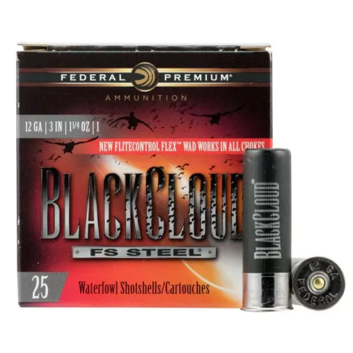 Federal Black Cloud FS Steel 3" 12 Gauge Ammo 1, 25/box - PWBX142 1 Federal Black Cloud FS Steel 3" 12 Gauge Ammo 1, 25/box - PWBX142 1
