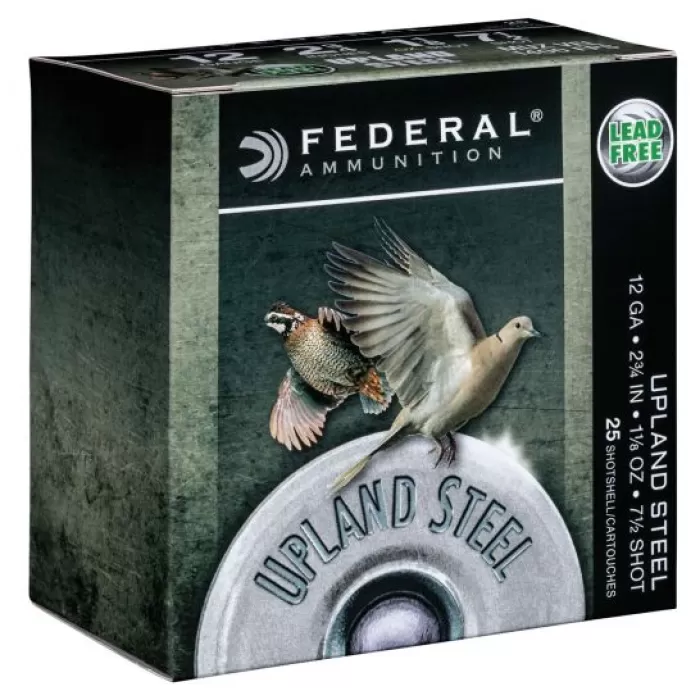 Federal Upland Steel 2.75" 12 Gauge Ammo 7-1/2, 25/box - USH1275 Federal Upland Steel 2.75" 12 Gauge Ammo 7-1/2, 25/box - USH1275