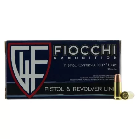 Fiocchi Extrema Handgun Ammunition .25 Acp 35 GR Xtp 900 Fps 50/Box 25XTP