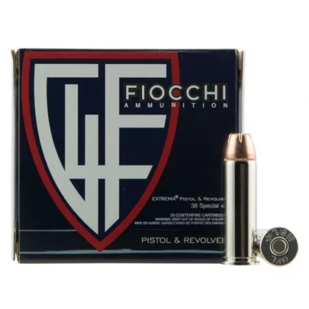 Fiocchi Extrema 125 gr Jacketed Hollow Point .38 Spl +P Ammo, 25/box - 38XTPP25