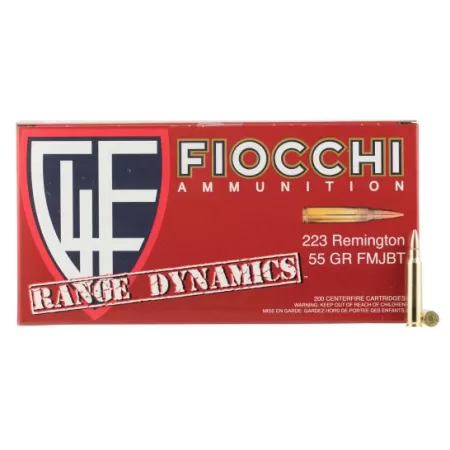 Fiocchi 223ARD Range Dynamics 223 Rem 55 gr Full Metal Jacket Boat-Tail (FMJBT) 1000 Bx