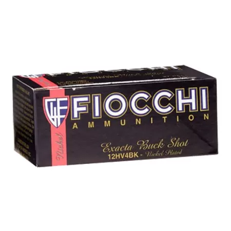 Fiocchi Exacta 2.75" 12 Gauge Ammo 4 Buck, 10 Rounds - 12HV4BK