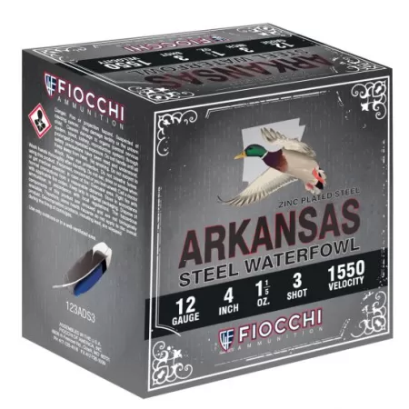 Fiocchi Arkansas Steel Waterfowl 3" 12 Gauge Ammo, 250 Rounds - 123ADS3