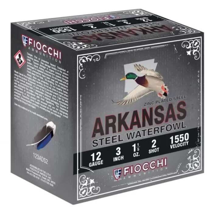 Fiocchi Arkansas Steel Waterfowl 3" 12 Gauge Ammo, 250 Rounds - 123ADS2