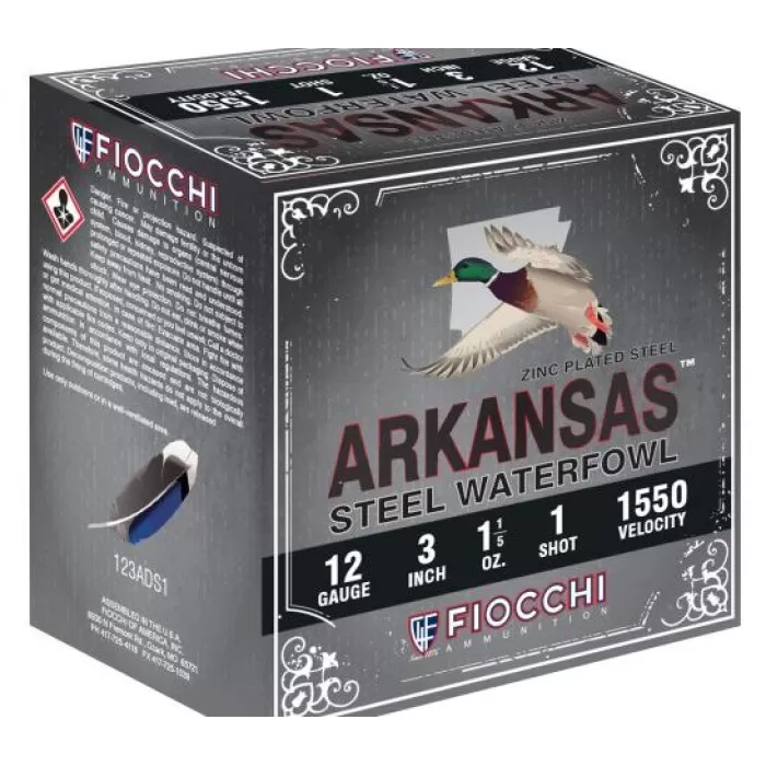 Fiocchi Arkansas Steel 12 Ga, 3", 1 1/5oz, 1 Shot, 25rd Box