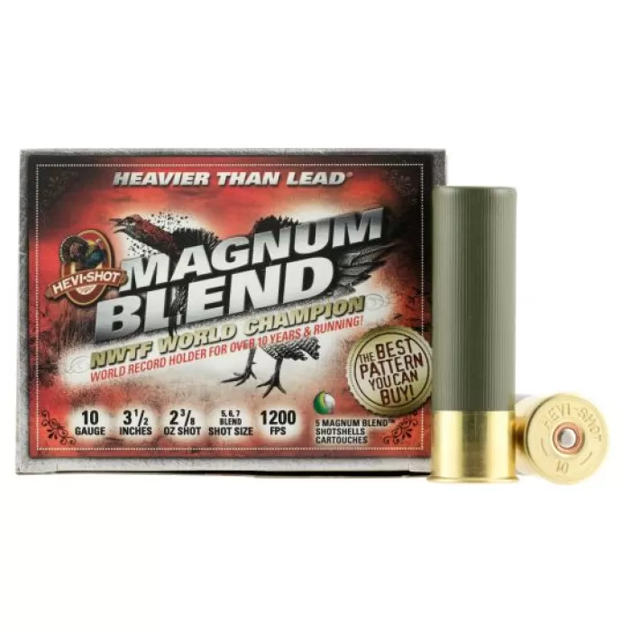 Hevi-Shot Hs13567 Magnum Blend Turkey 10 3.50" 2 3/8 OZ Tungsten 5/6/7 Shot 5 Per Box/ 10 CS 816383135679