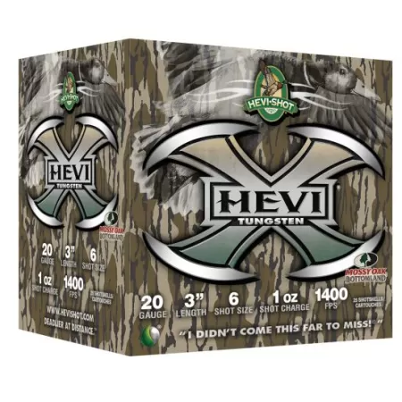 Hevi-Shot Hevi-X Mossy Oak Bottomland 3" 20 Gauge Ammo 6, 25/box - 52306