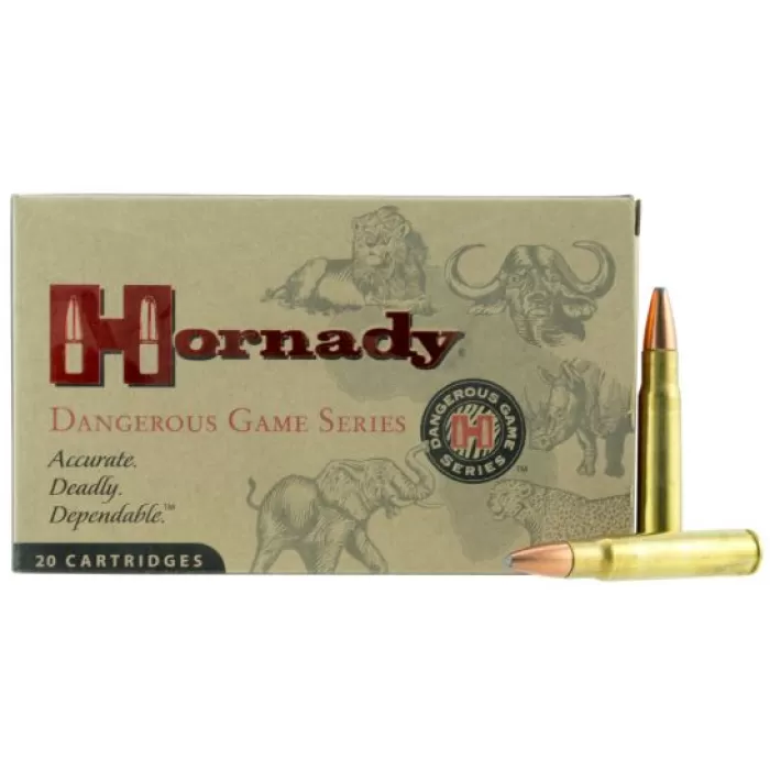Hornady Dangerous Game .376 Steyr 225 grain InterLock SP - Recoil Proof Brass Cased Centerfire Rifle Ammo, 20 Rounds, 8234