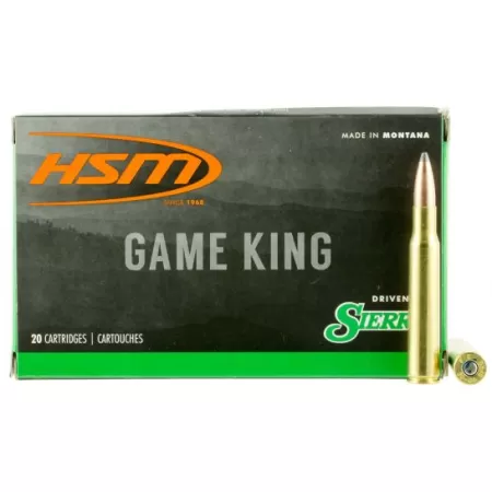 HSM Ammunition Game King 180 gr Spitzer Boat Tail .308 Win Ammo, 20/box - HSM-308-43-N