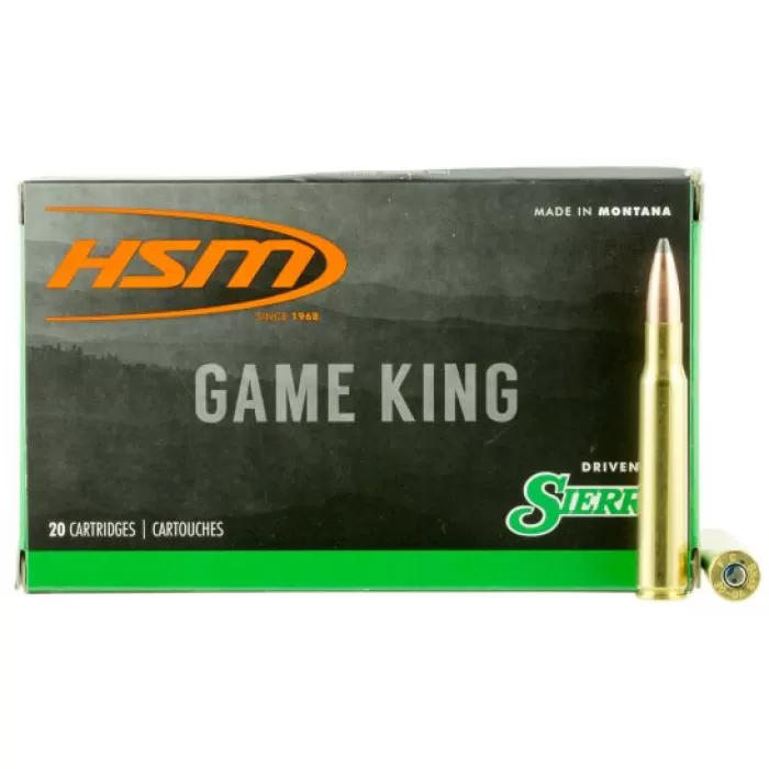HSM Ammunition Game King 180 gr Spitzer Boat Tail .308 Win Ammo, 20/box - HSM-308-43-N