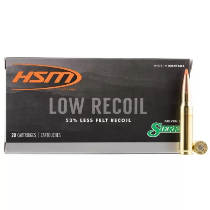 HSM Ammunition Low Recoil 150 gr .308 Win Ammo, 20/box - HSM-308-44-N