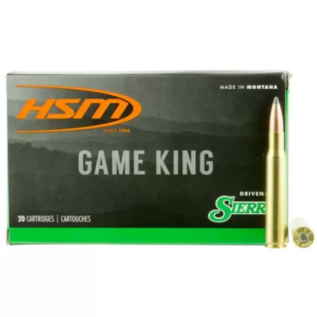 HSM Ammunition Game King 165 gr Spitzer Boat Tail .30-06 Spfld Ammo, 20/box - HSM-30-06-40-N
