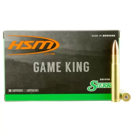 HSM Ammunition Game King 225 gr Spitzer Boat Tail .35 Whelen Ammo, 20/box - HSM-35Whelen-1-N