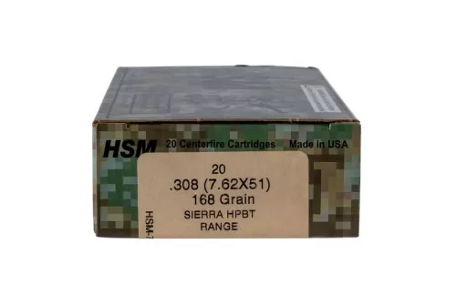 Hsm 762X511n   7.62X51mm 168 GR Sierra Matchking Boat-Tail Hollow Point (Bthp) 20 Bx/ 25 CS
