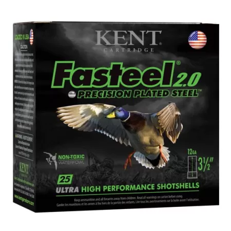 Kent Cartridge Fasteel 2.0 Precision Plated Steel 3.5" 12 Gauge Ammo BB, 250 Rounds - K1235FS36BB