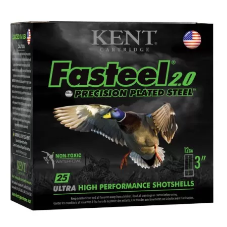 Kent Cartridge Fasteel 2.0 Precision Plated Steel 3" 12 Gauge Ammo 1, 25/box - K123FS361
