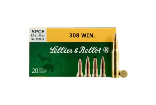 Sellier & Bellot 180 gr Full Metal Jacket .308 Win/7.62 Ammo, 20/box - SB308B