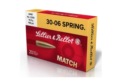 Sellier & Bellot 168 gr Hollow Point Boat Tail .30-06 Spfld Ammo, 20/box - SB3006D