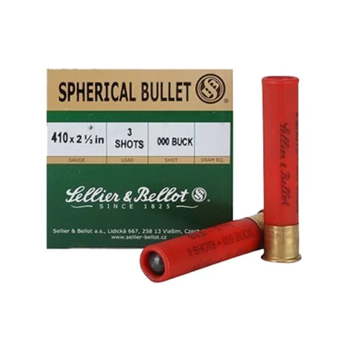 Sellier & Bellot 2.5" 410 Gauge Ammo 000 Buck, 25/box - SB410A Sellier & Bellot 2.5" 410 Gauge Ammo 000 Buck, 25/box - SB410A