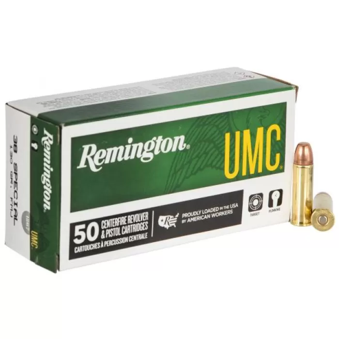 Remington UMC 130 gr Full Metal Jacket .38 Spl Ammo, 50/box - L38S11