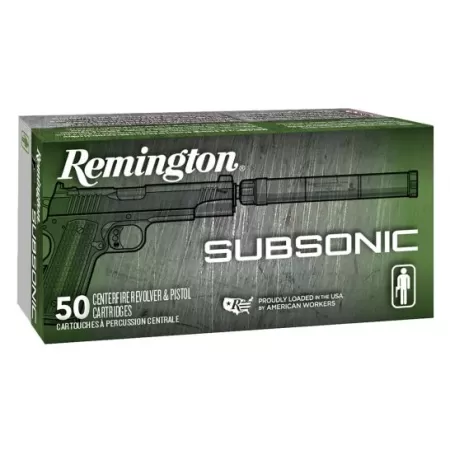 Remington Subsonic 230 gr Flat Nose Enclosed Base .45 ACP Ammo, 50/box - S45AP4