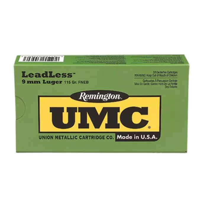 Remington UMC 115 gr Flat Nose Enclosed Base 9mm Ammo, 50/box - LL9MM11