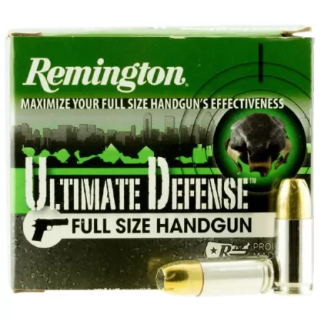 Remington Ammunition HD9MMD Ultimate Defense  9mm Luger +P 124 gr Brass Jacket Hollow Point (BJHP) 20 Bx/ 25 Cs