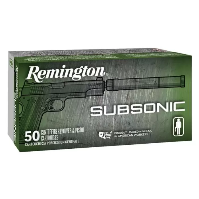 Remington Subsonic 147 gr Flat Nose Enclosed Base 9mm Ammo, 50/box - S9MM9