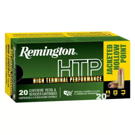Remington HTP 115 gr Jacketed Hollow Point 9mm +P Ammo, 20/box - RTP9MM6A