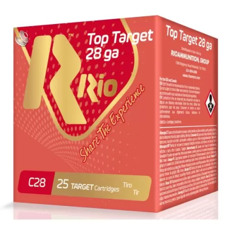 RIO AMMUNITION TOP TARGET 28 GAUGE 2.75-INCH 3/4OZ 8 SHOT 25 ROUNDS PER BOX