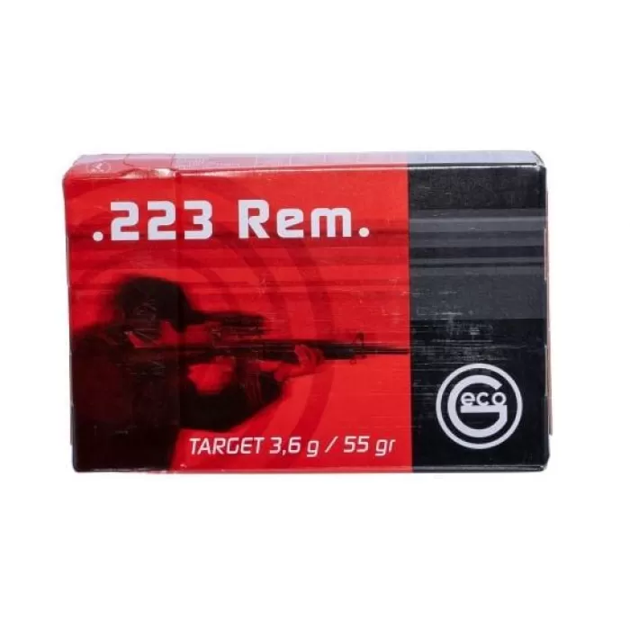 Ruag Geco .223/5.56 NATO 55gr, FMJ, 50rd/Box, 20 Box/Case Ruag Geco .223/5.56 NATO 55gr, FMJ, 50rd/Box, 20 Box/Case