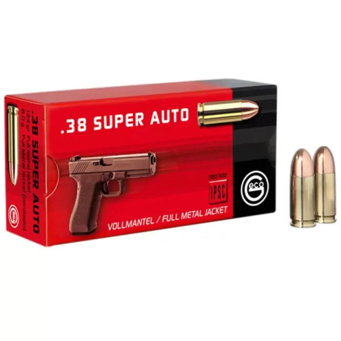 Geco 124 gr Full Metal Jacket Round Nose .38 Super Ammo, 50/box - 271140050 Geco 124 gr Full Metal Jacket Round Nose .38 Super Ammo, 50/box - 271140050