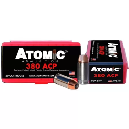 Atomic Ammunition 90 gr Hollow Point .380 ACP Ammo, 50/box - 00414