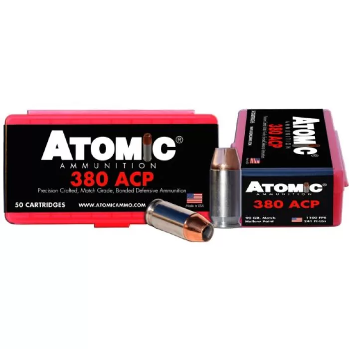 Atomic Ammunition 90 gr Hollow Point .380 ACP Ammo, 50/box - 00414 Atomic Ammunition 90 gr Hollow Point .380 ACP Ammo, 50/box - 00414