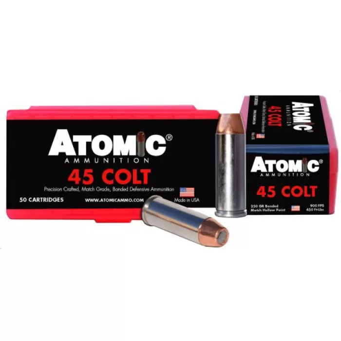 ATOMIC PISTOL 45 COLT (LC) 250GR BONDED MATCH HOLLOW POINT 50 ROUNDS PER BOX