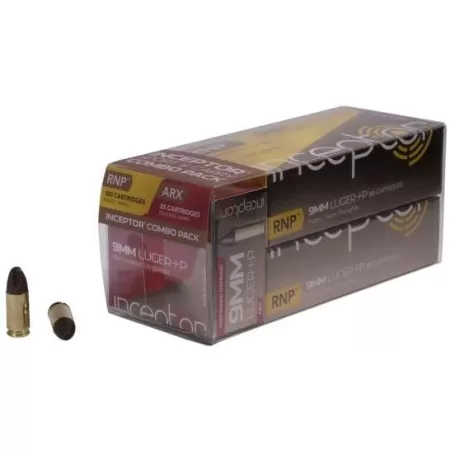 Inceptor Sport & Carry Combo Pack 9mm 65gr, RNP/ARX, 125rd/Box