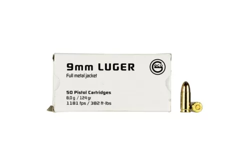 Geco 124 gr Full Metal Jacket 9mm Ammo, 50/box - 220340050
