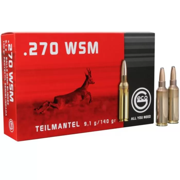 Geco Teilmantel 140 gr Soft Point .270 WSM Ammo, 20/box - 282340020 Geco Teilmantel 140 gr Soft Point .270 WSM Ammo, 20/box - 282340020