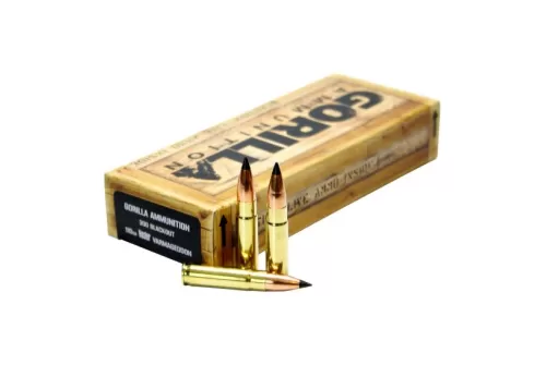 Gorilla Ammo Ga300110nv Gorilla Troop Nosler Varmageddon 300 Blackout 110 GR Nosler Varmageddon 20 Per Box/ 10 CS