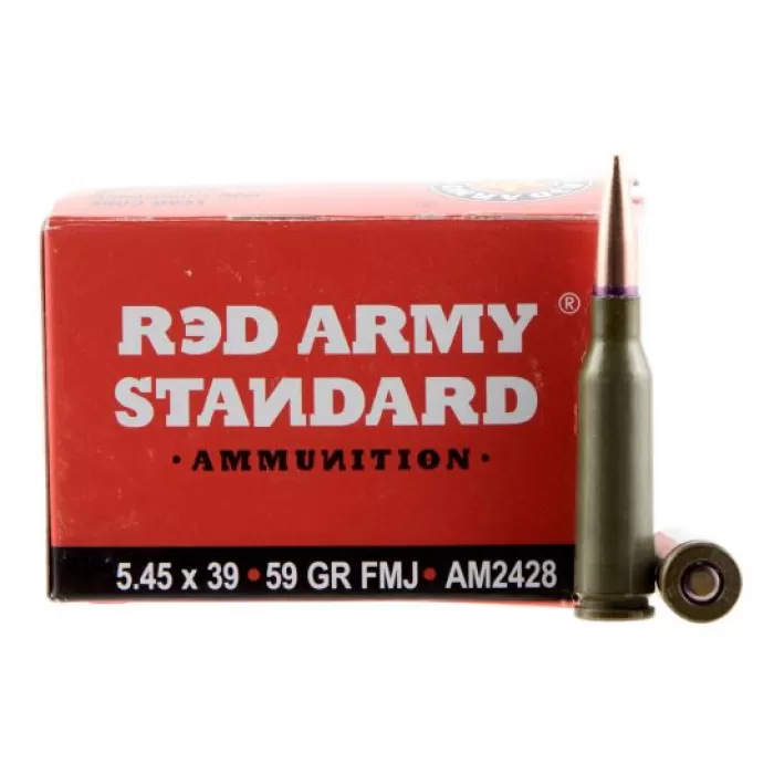 Century Arms Red Army Standard 59 gr Full Metal Jacket Boat Tail 5.45x39mm Ammo, 20/box - AM2428 Century Arms Red Army Standard 59 gr Full Metal Jacket Boat Tail 5.45x39mm Ammo, 20/box - AM2428