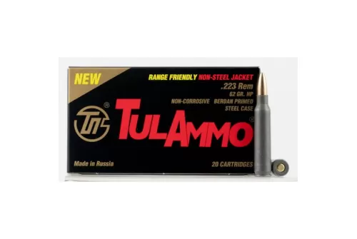 TULAMMO Centerfire Rifle 223 Remington/5.56 NATO 62 Gr Hollow Point Ammo, 20 Rd Box (TA223624)