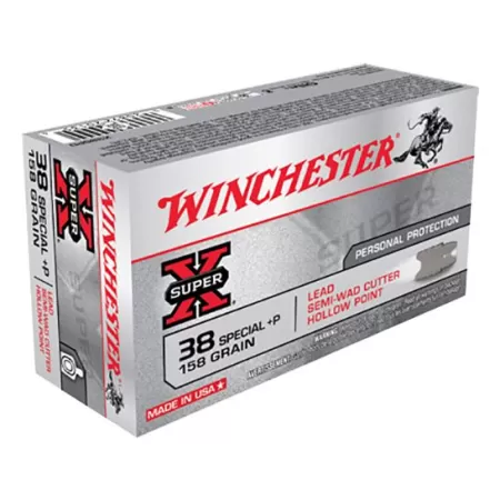 Winchester Ammunition Super-X 158 gr Lead Semi Wad Cutter Hollow Point .38 Spl +P Ammo, 50/box - X38SPD
